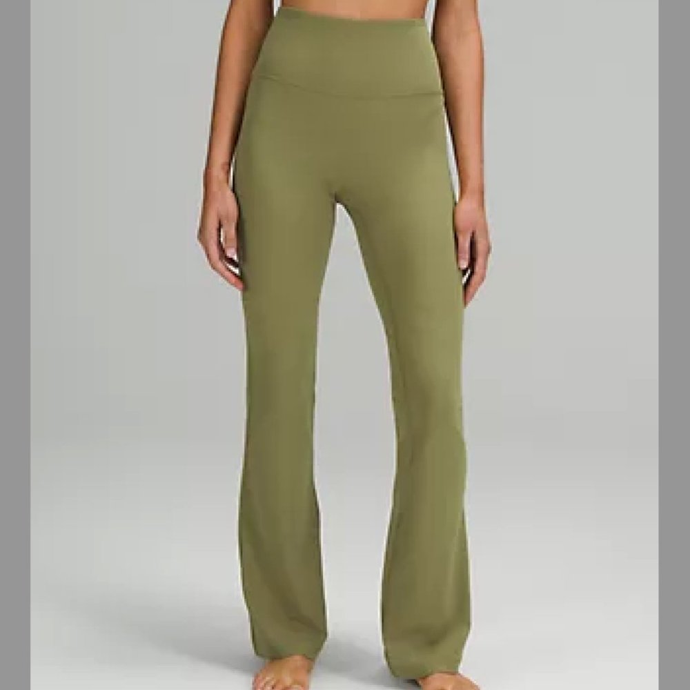 Lululemon Groove Flared Leggings in Bronze Green